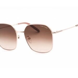 Tom Ford Gold and Brown Oversized Sunglasses